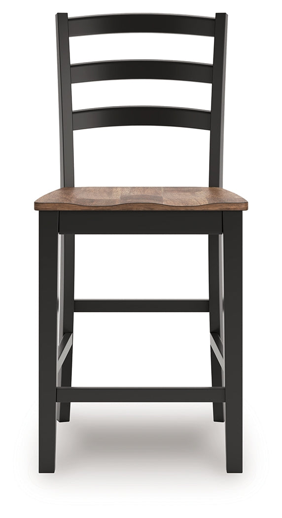 Wildenauer Brown/Black Counter Height Barstool (Set of 2)
