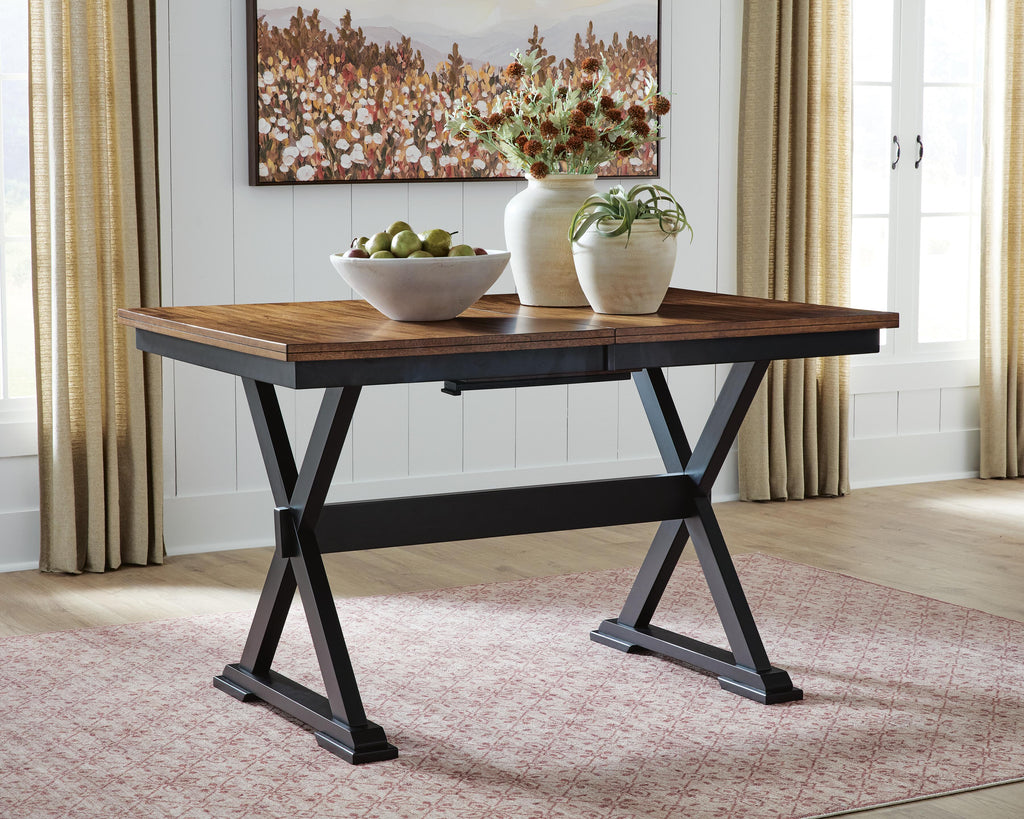 Wildenauer Brown/Black Counter Height Butterfly Extension Table