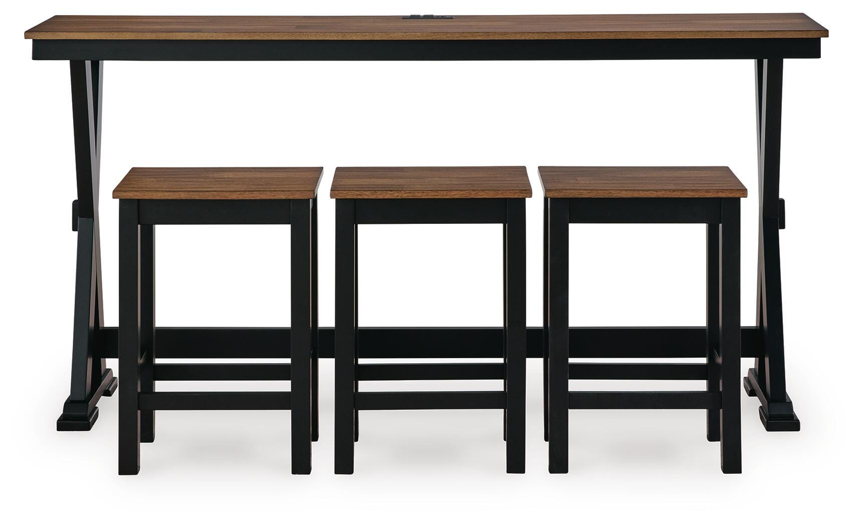 Wildenauer Brown/Black Counter Height Dining Table and 3 Barstools Set