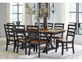 Wildenauer Brown & Black Dining Room Set / 9pc