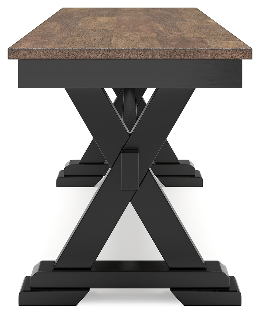 Wildenauer Brown/Black Dining Table, 2 Chairs and 2 Benches