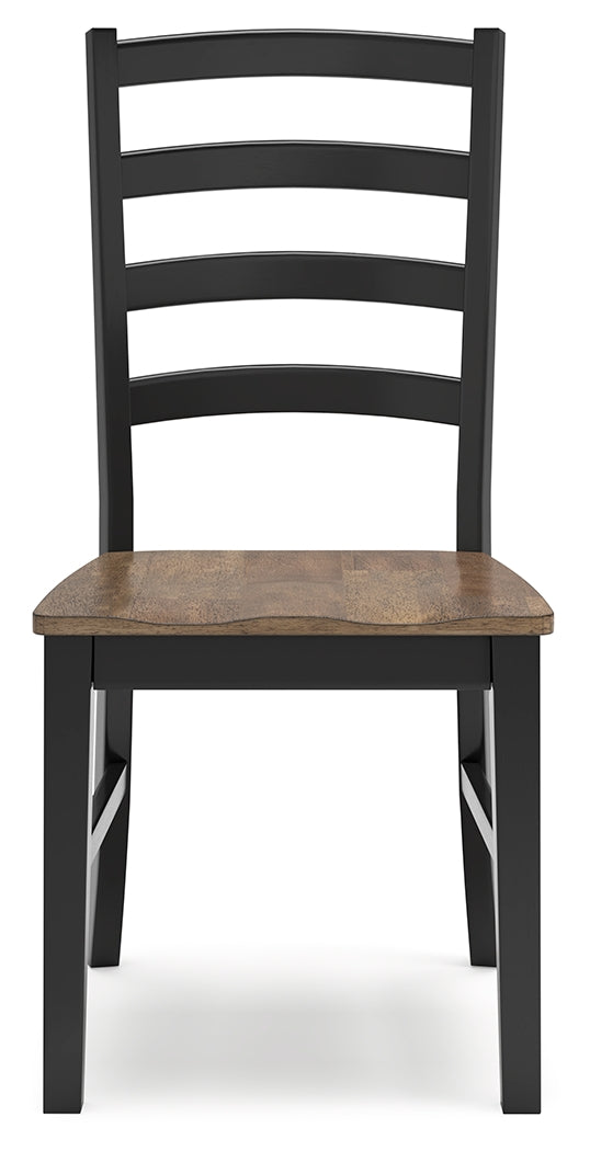 Wildenauer Brown/Black Dining Table, 2 Chairs and 2 Benches