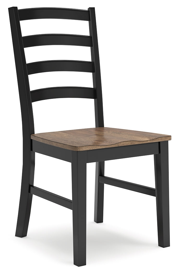 Wildenauer Brown/Black Dining Table, 2 Chairs and 2 Benches
