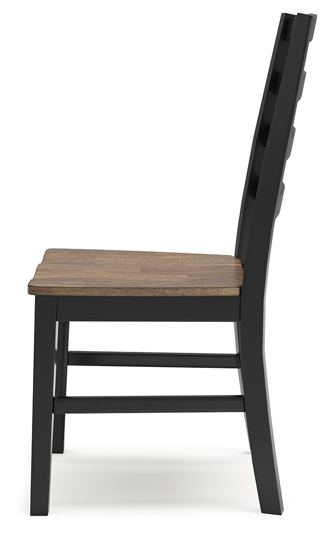 Wildenauer Brown/Black Dining Table, 2 Chairs and 2 Benches