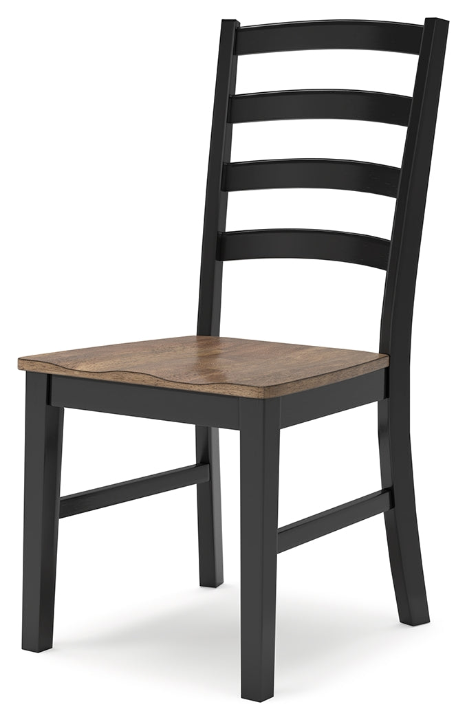 Wildenauer Brown/Black Dining Table, 2 Chairs and 2 Benches