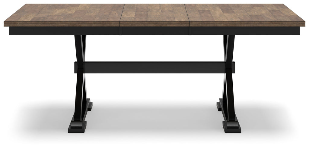 Wildenauer Brown/Black Dining Table, 2 Chairs and 2 Benches