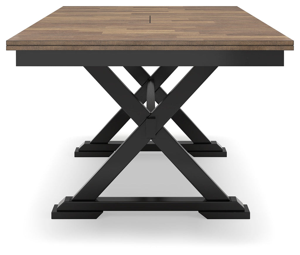 Wildenauer Brown/Black Dining Table, 2 Chairs and 2 Benches