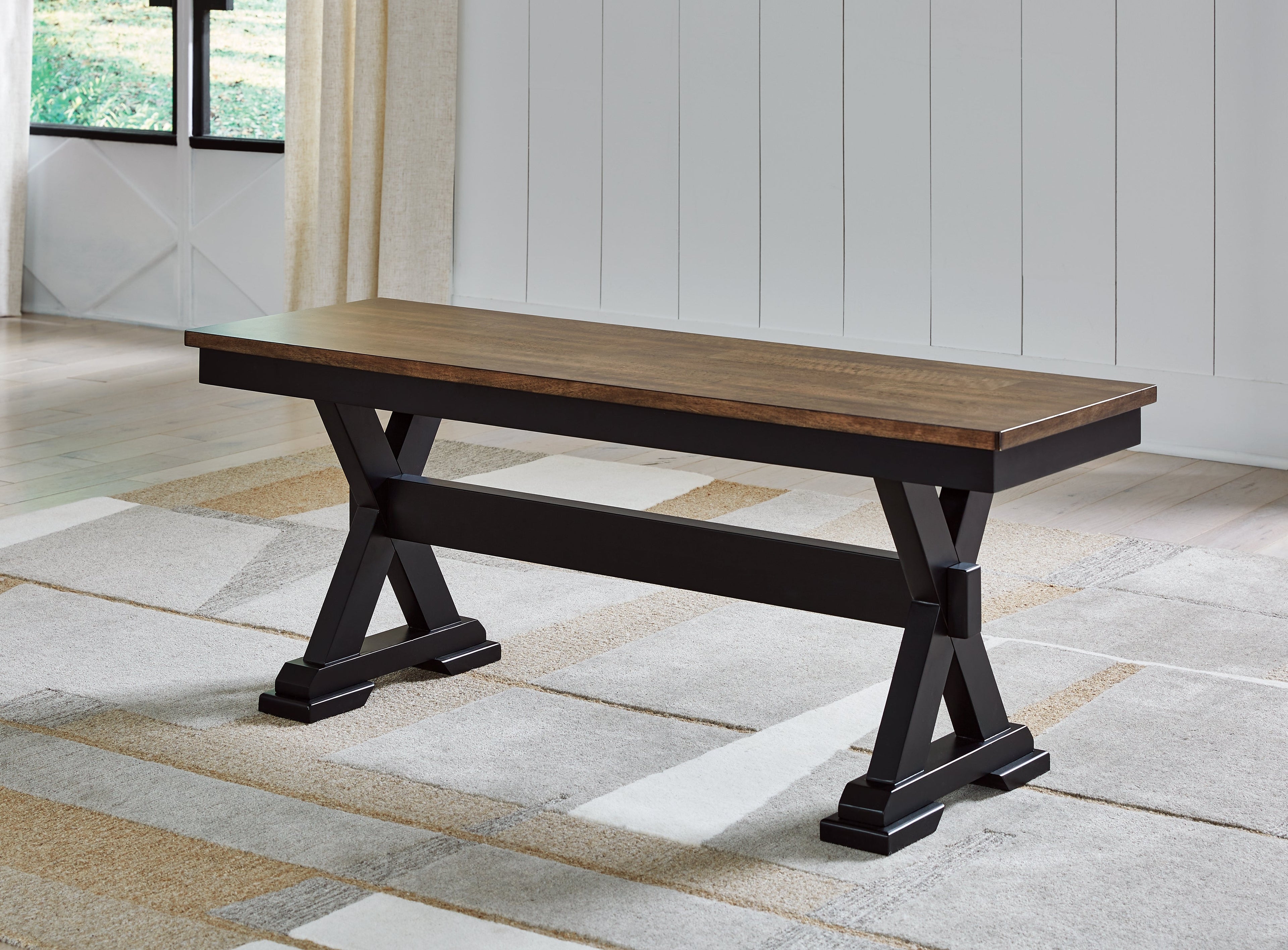Wildenauer Brown/Black Dining Table, 2 Chairs and 2 Benches