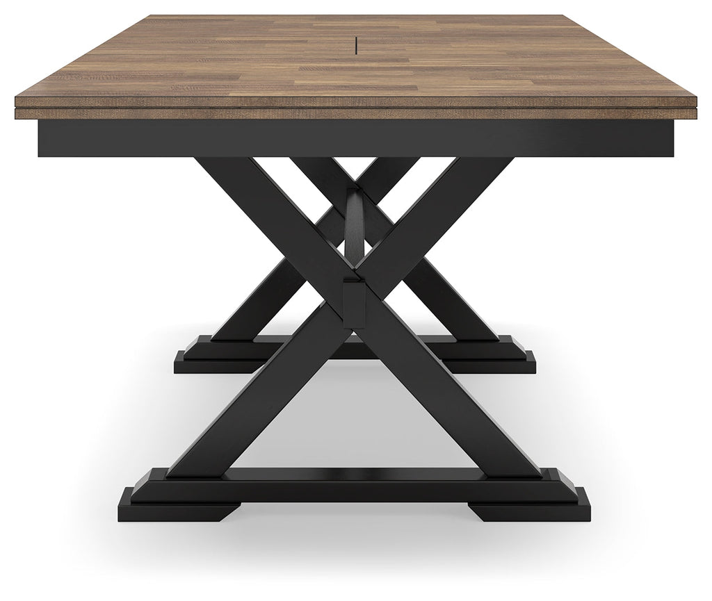 Wildenauer Brown/Black Dining Table w/4 Chairs & Bench