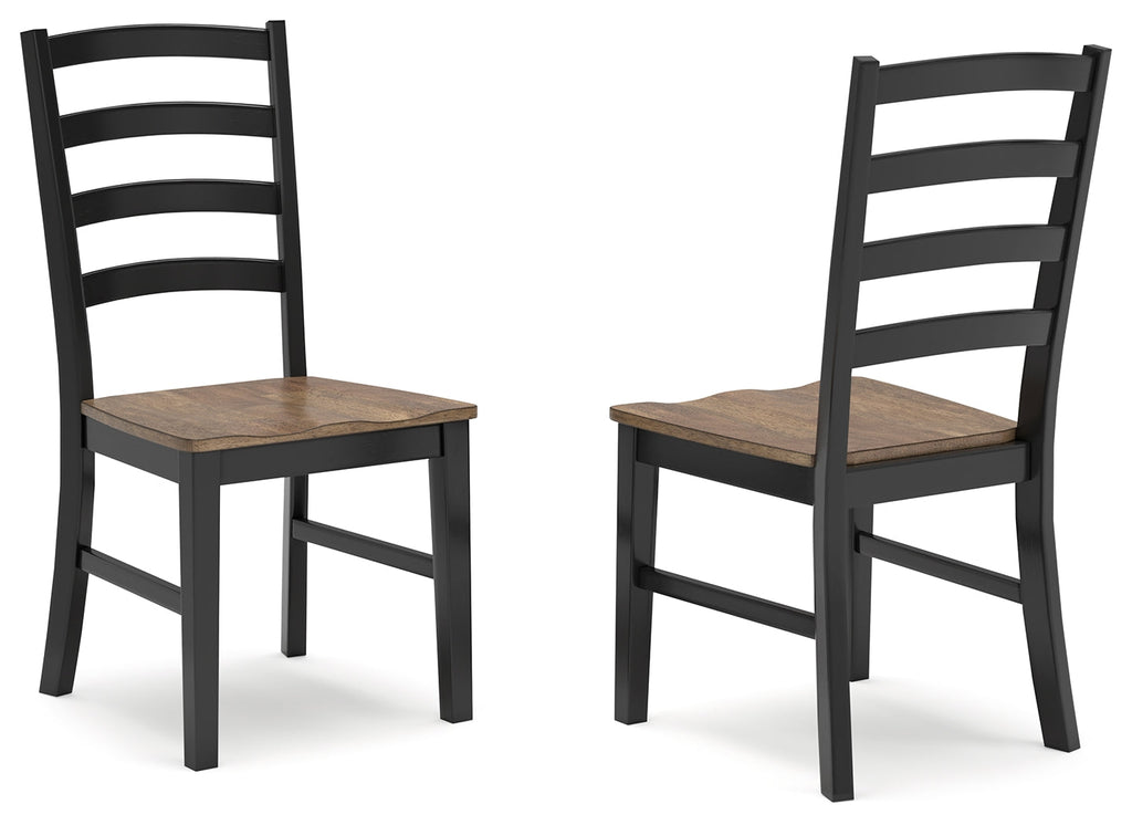 Wildenauer Brown/Black Dining Table w/4 Chairs & Bench