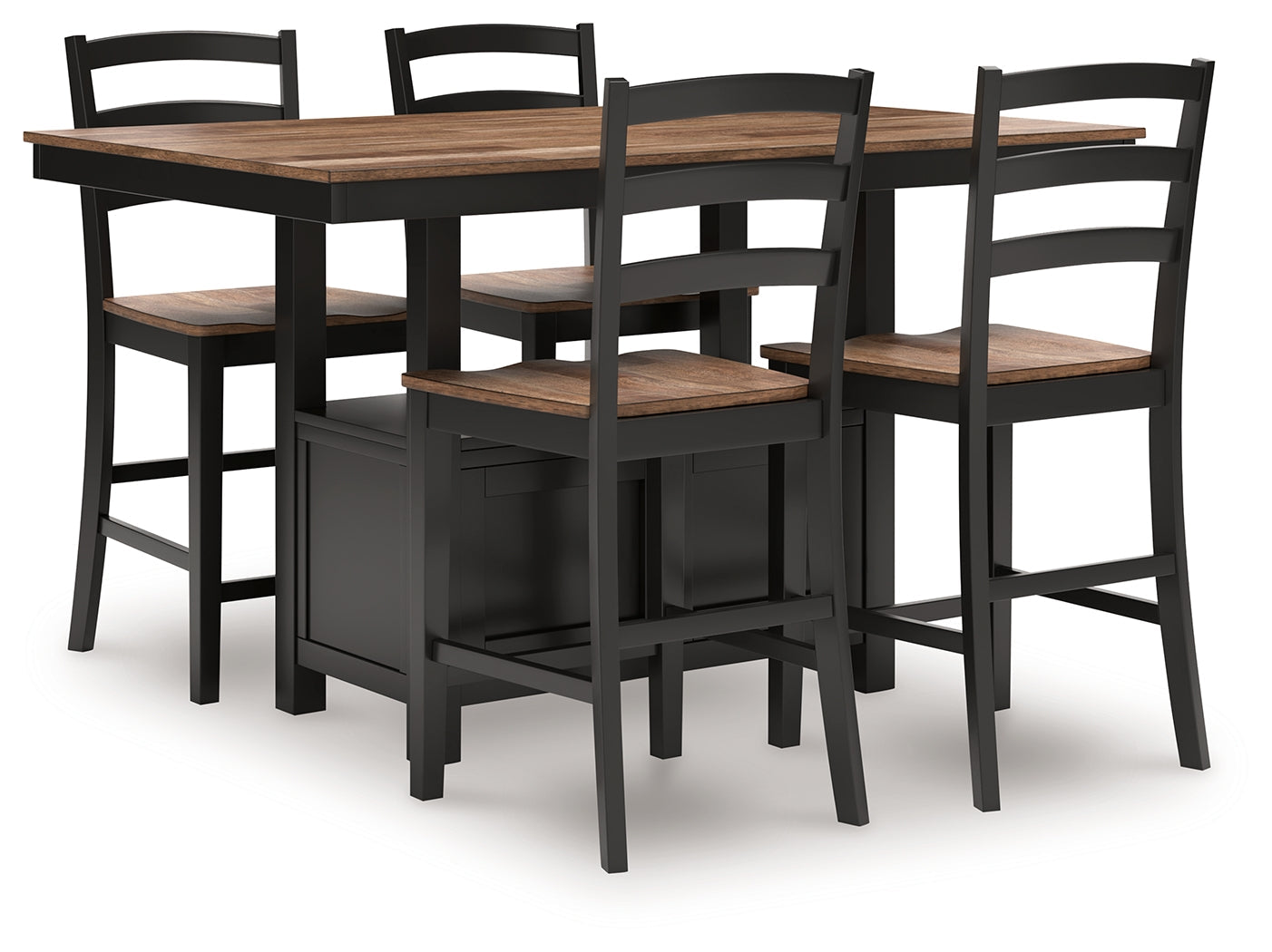 Wildenauer Brown/Black Dining Table w/4 Chairs