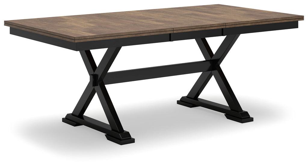 Wildenauer Brown & Black Dining Table w/ Extension