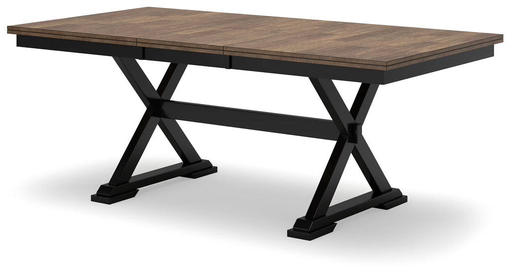 Wildenauer Brown & Black Dining Table w/ Extension