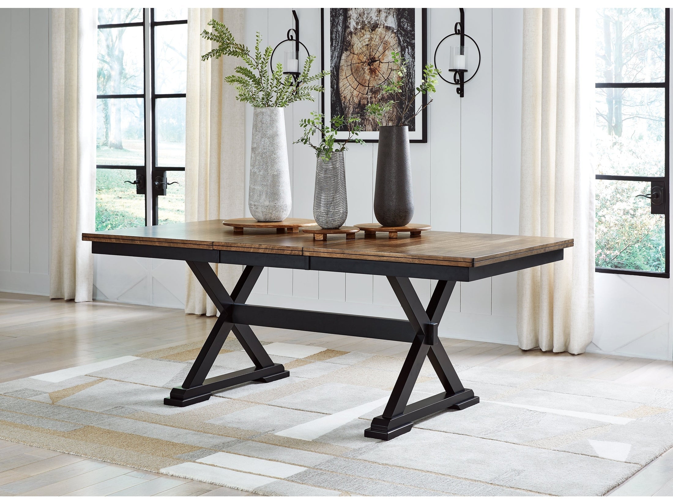 Wildenauer Brown & Black Dining Table w/ Extension