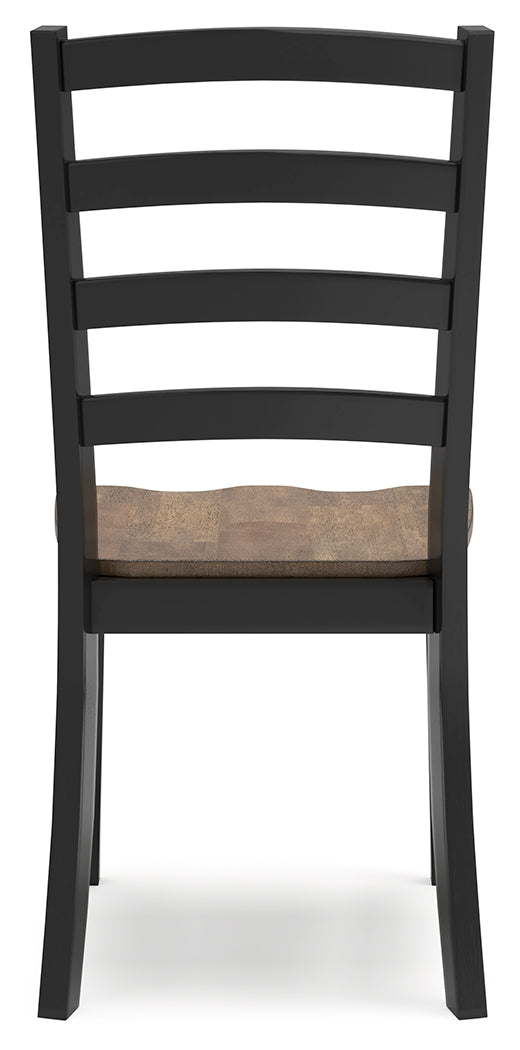 Wildenauer Brown/Black Extension Dining Table w/6 Chairs