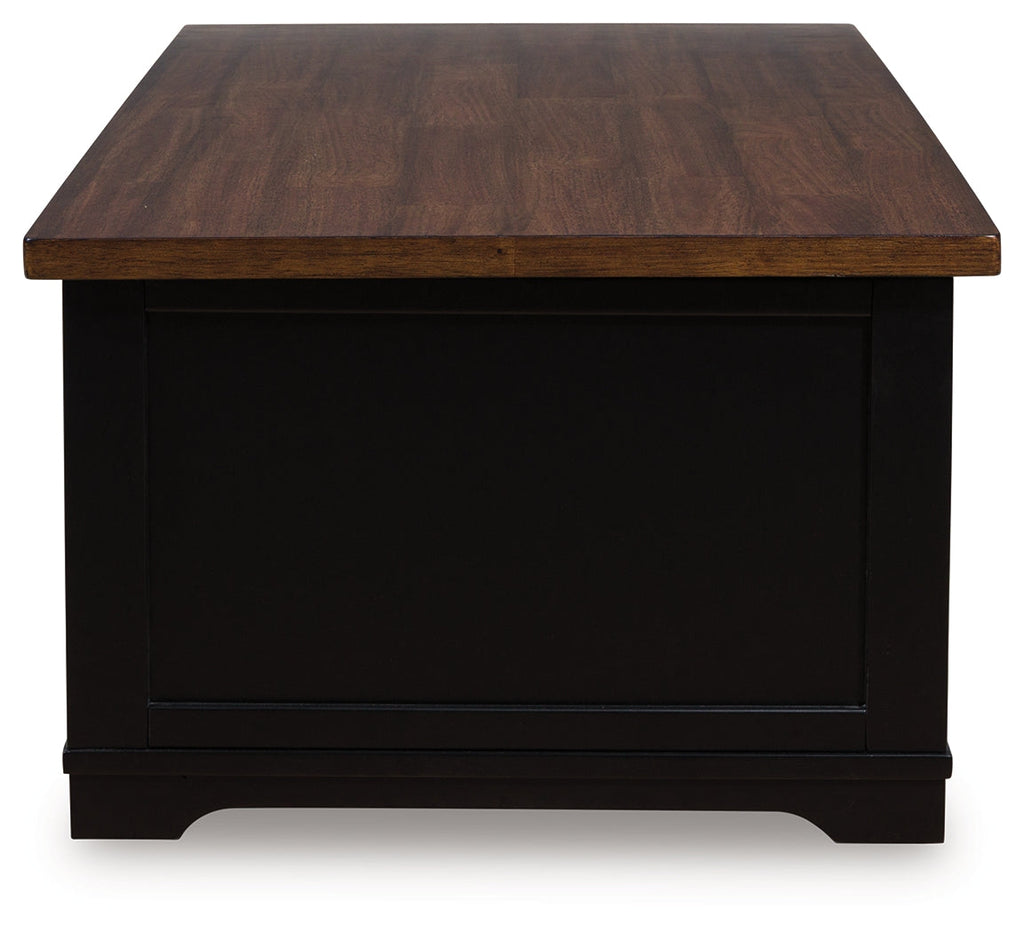Wildenauer Brown/Black Lift Top Cocktail Table