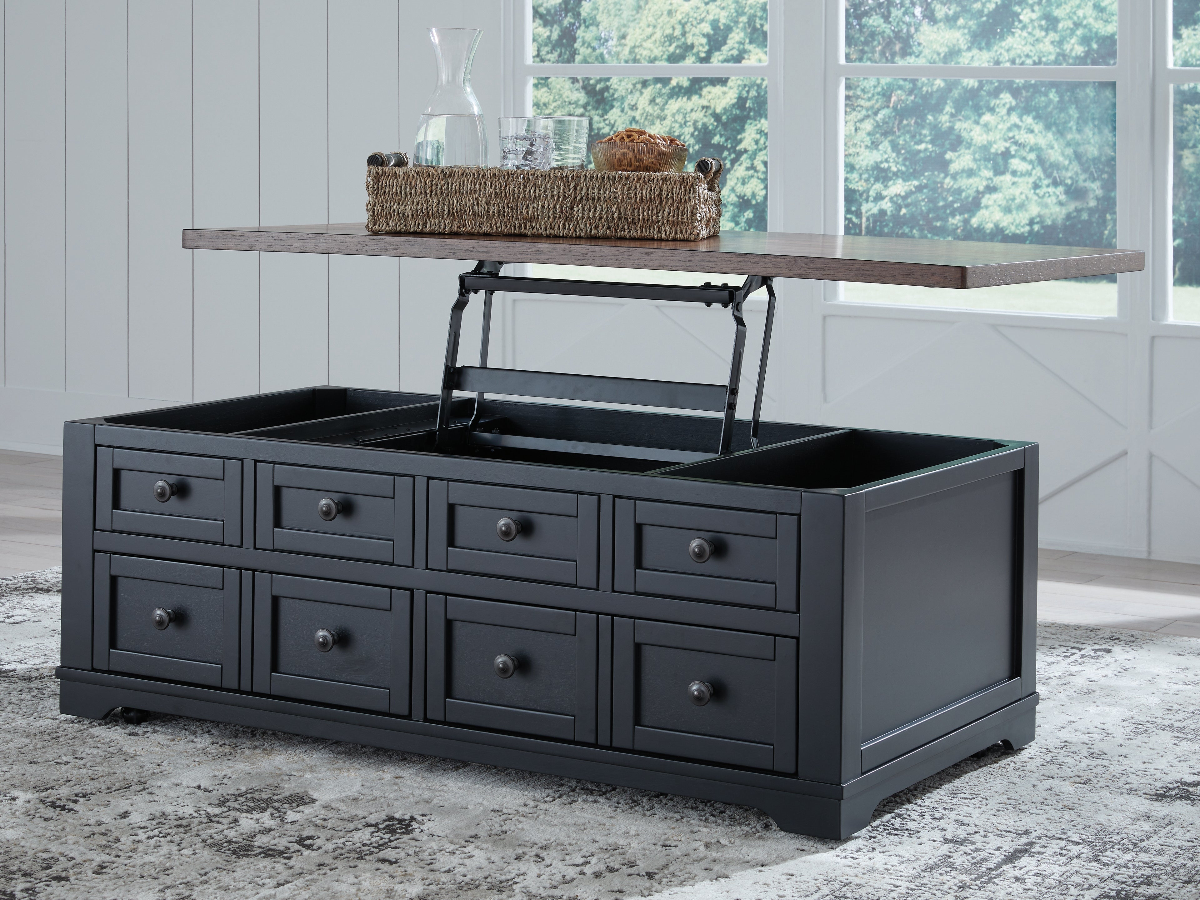 Wildenauer Brown/Black Lift Top Cocktail Table