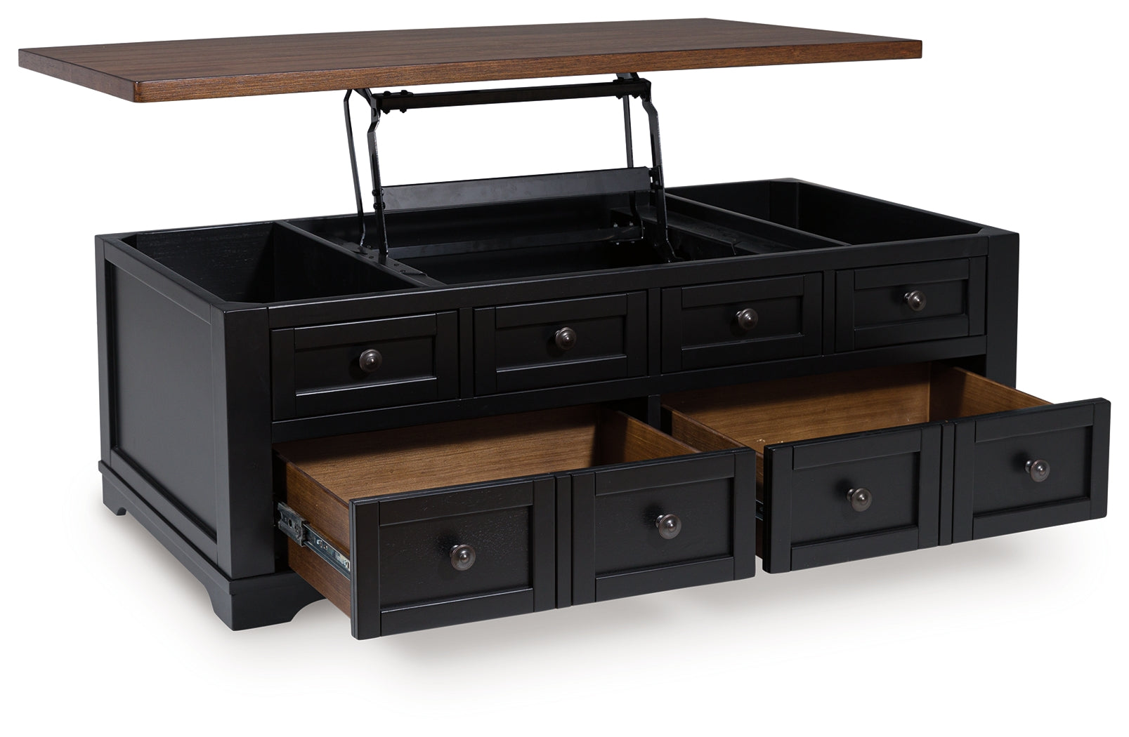 Wildenauer /Black Lift-top Coffee Table and 2 Chairside End Tables, Brown