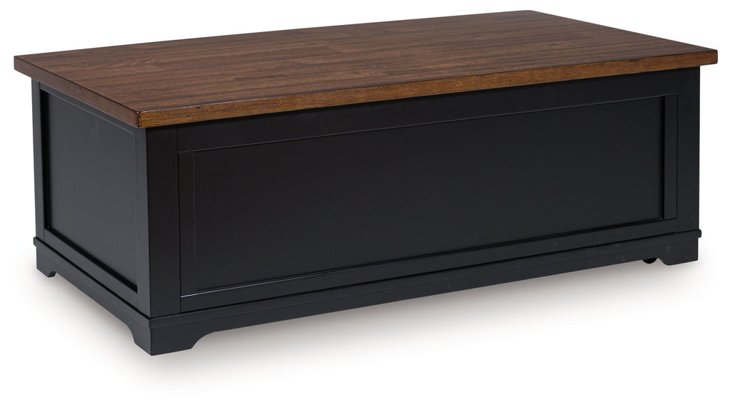 Wildenauer /Black Lift-top Coffee Table and 2 Chairside End Tables, Brown