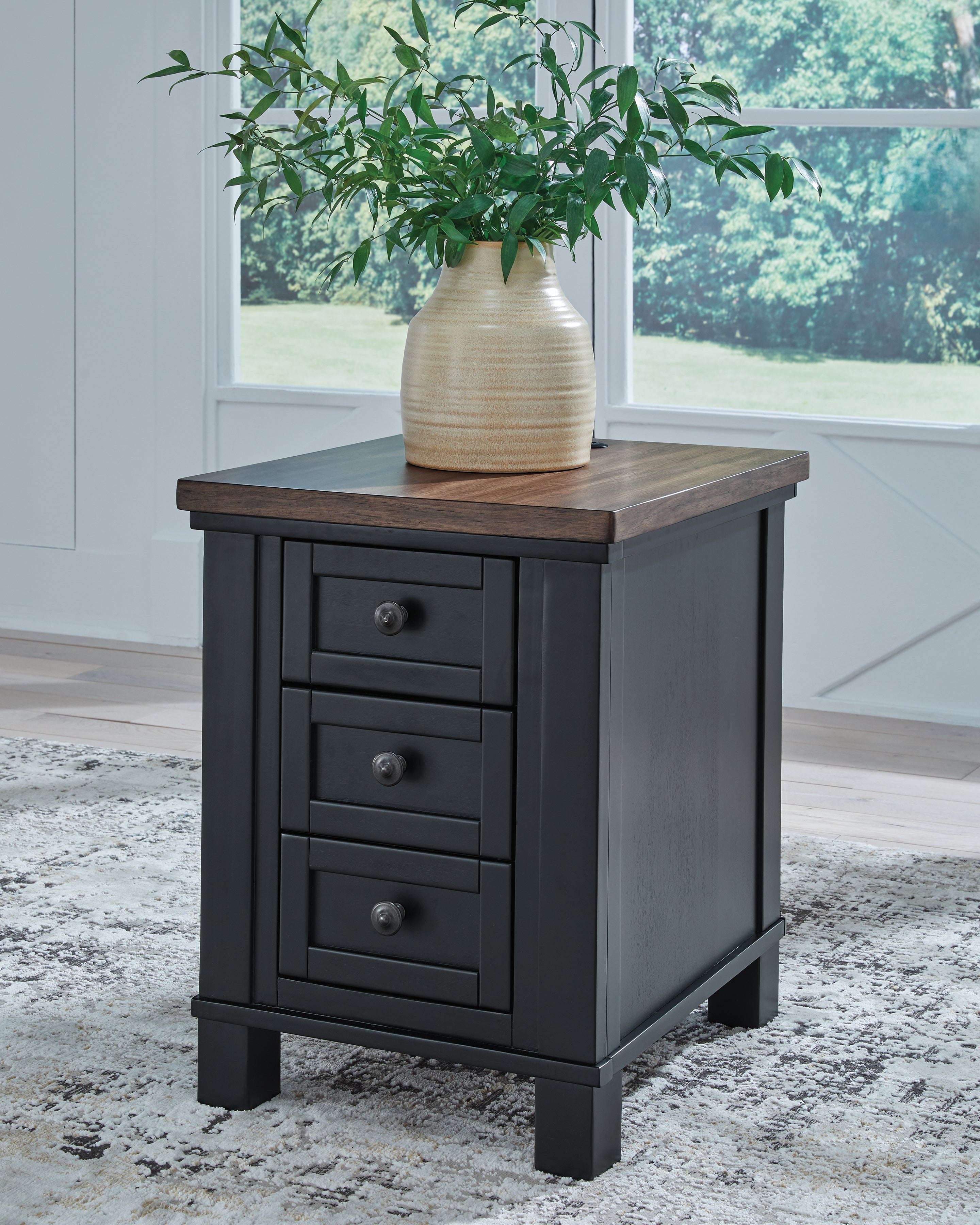 Wildenauer /Black Lift-top Coffee Table and 2 Chairside End Tables, Brown