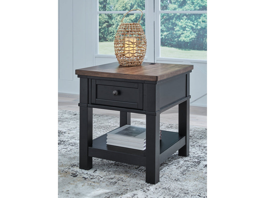 Wildenauer Brown/Black Rectangular End Table