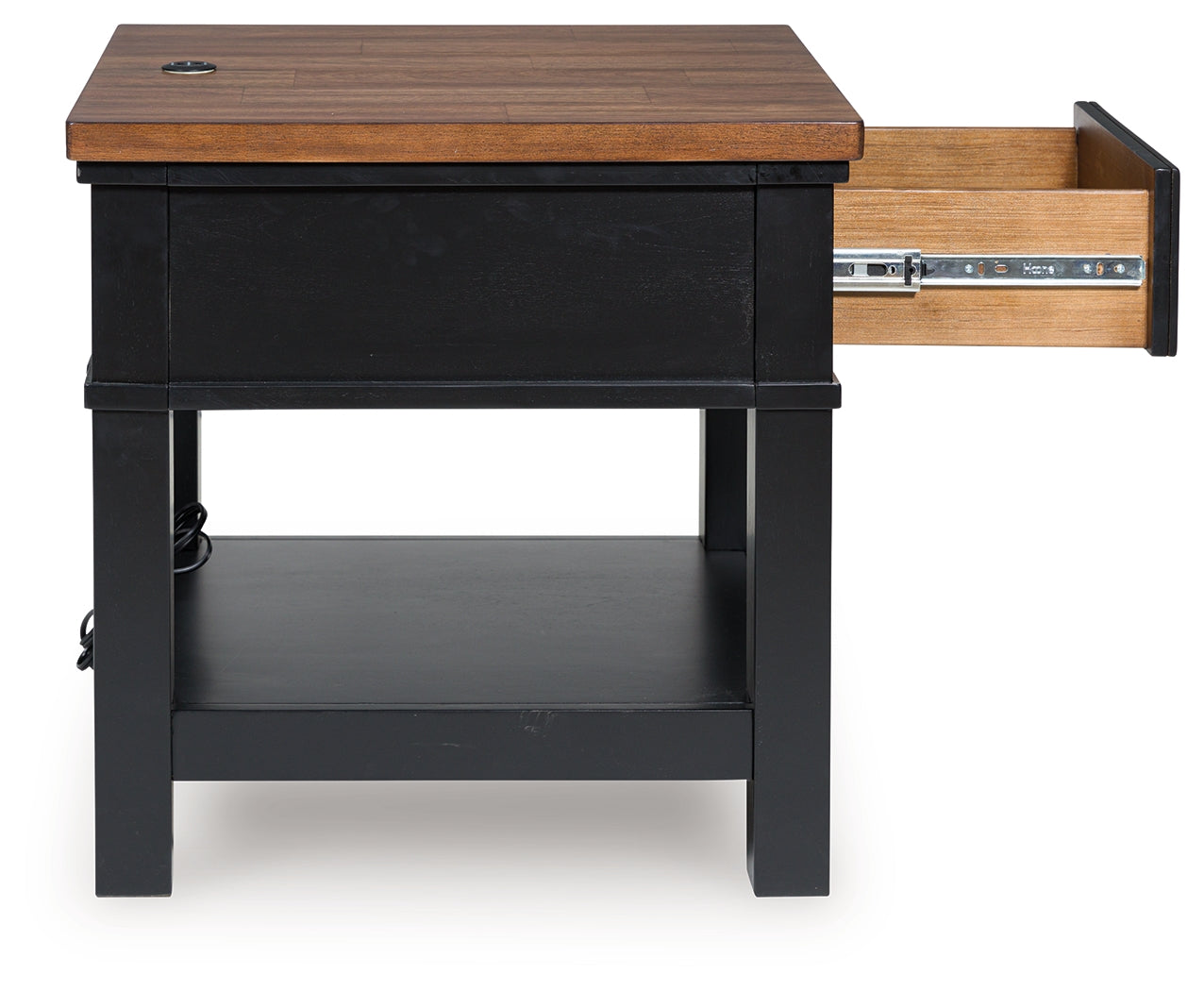 Wildenauer Brown/Black Rectangular End Table