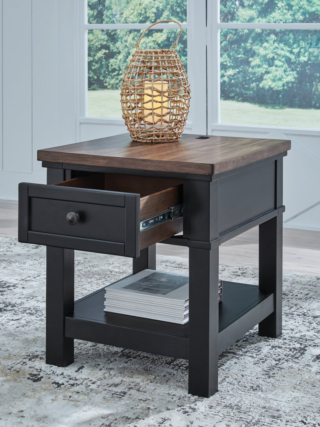 Wildenauer Brown/Black Rectangular End Table