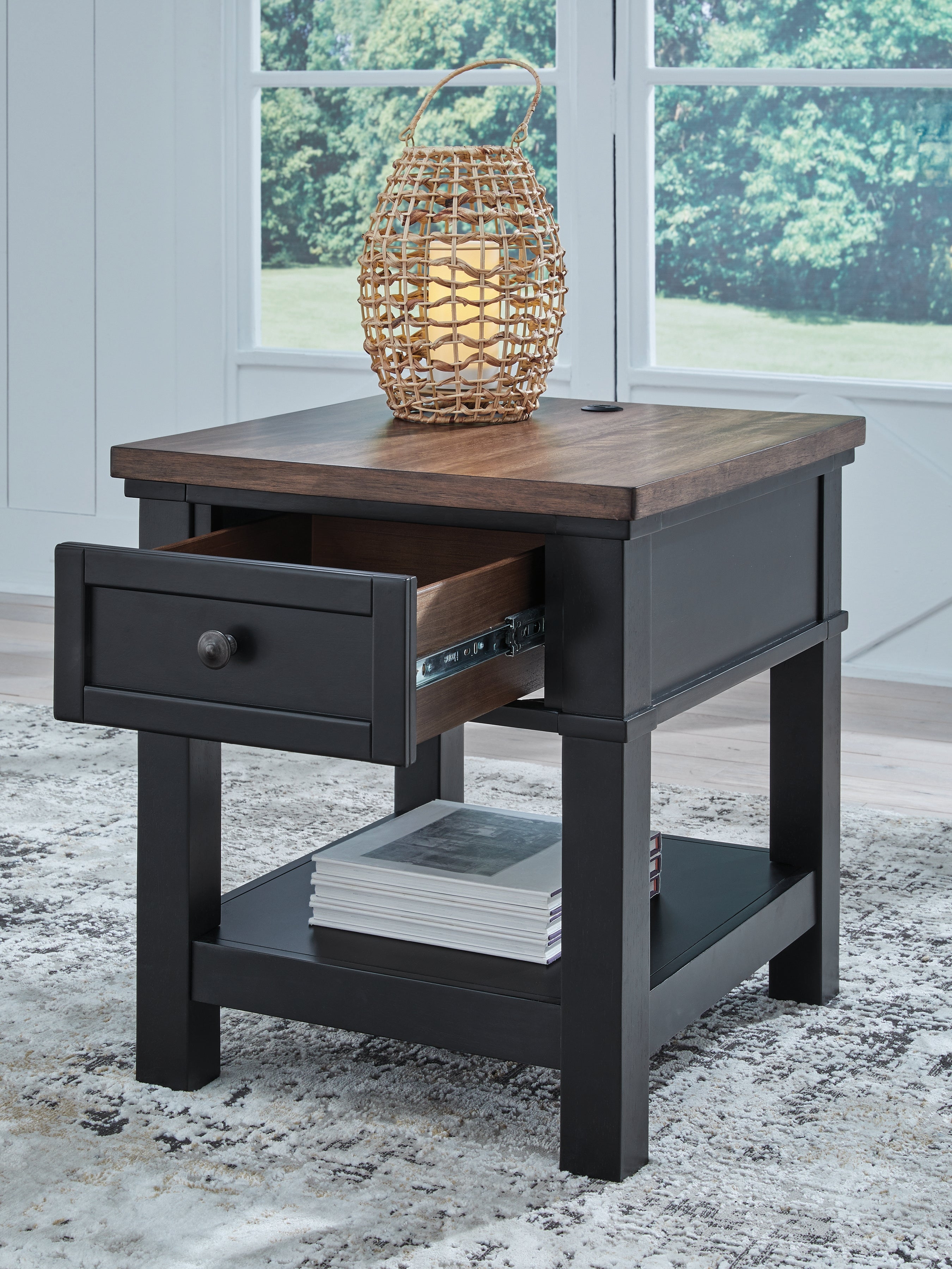 Wildenauer Brown/Black Rectangular End Table