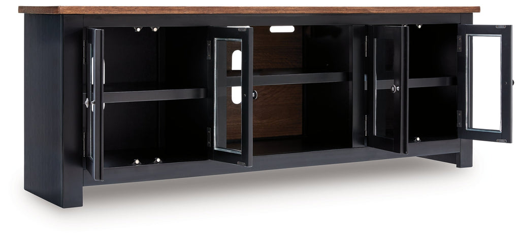 Wildenauer Brown/Black XL TV Stand w/Fireplace Option