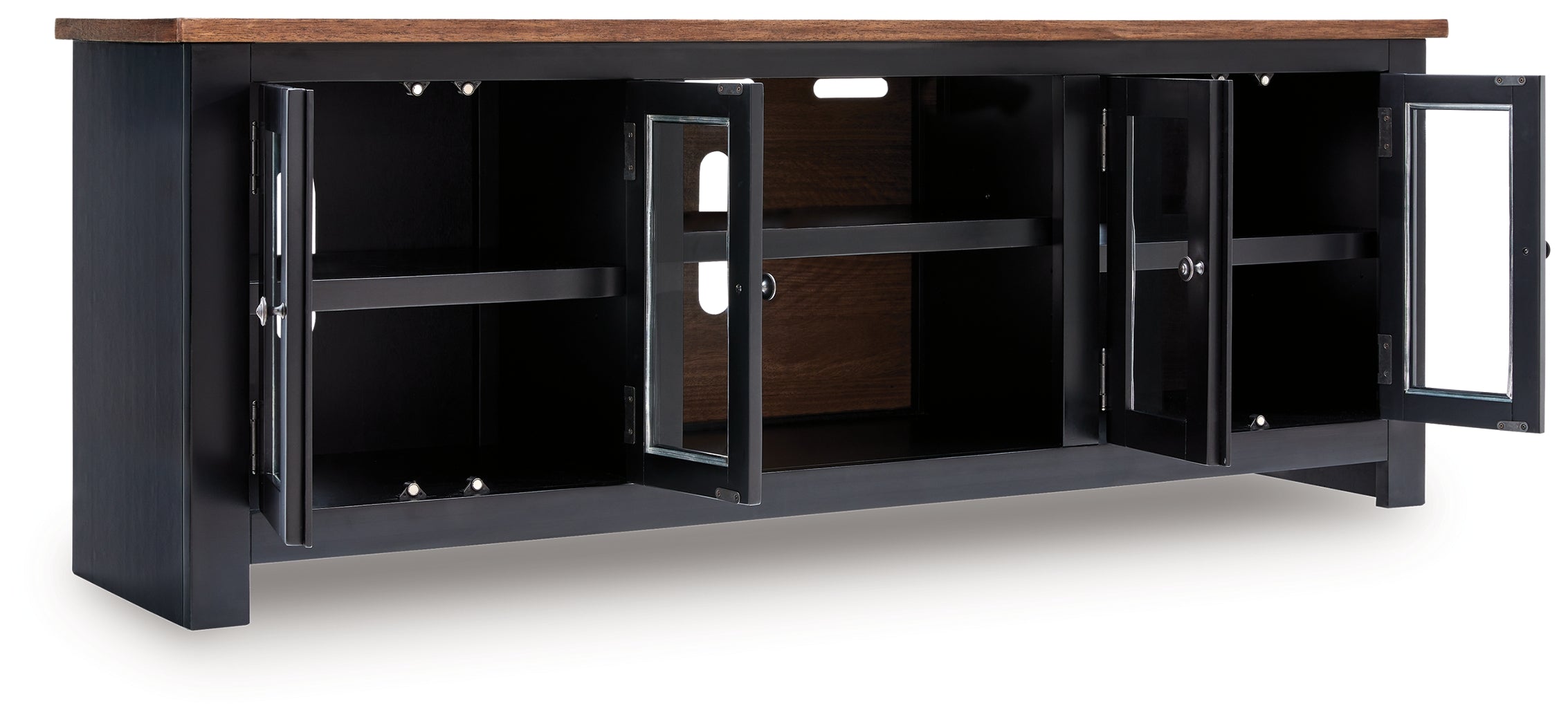 Wildenauer Brown/Black XL TV Stand w/Fireplace Option