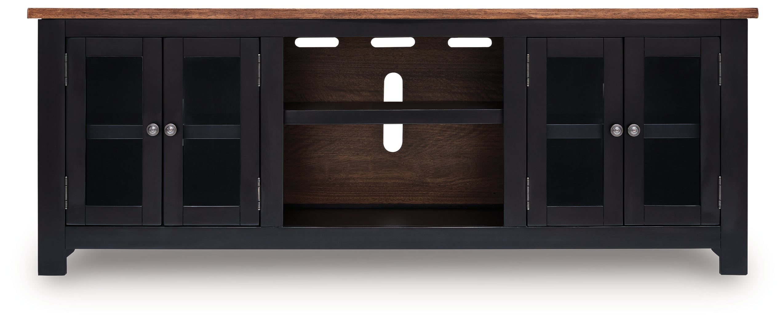 Wildenauer Brown/Black XL TV Stand w/Fireplace Option