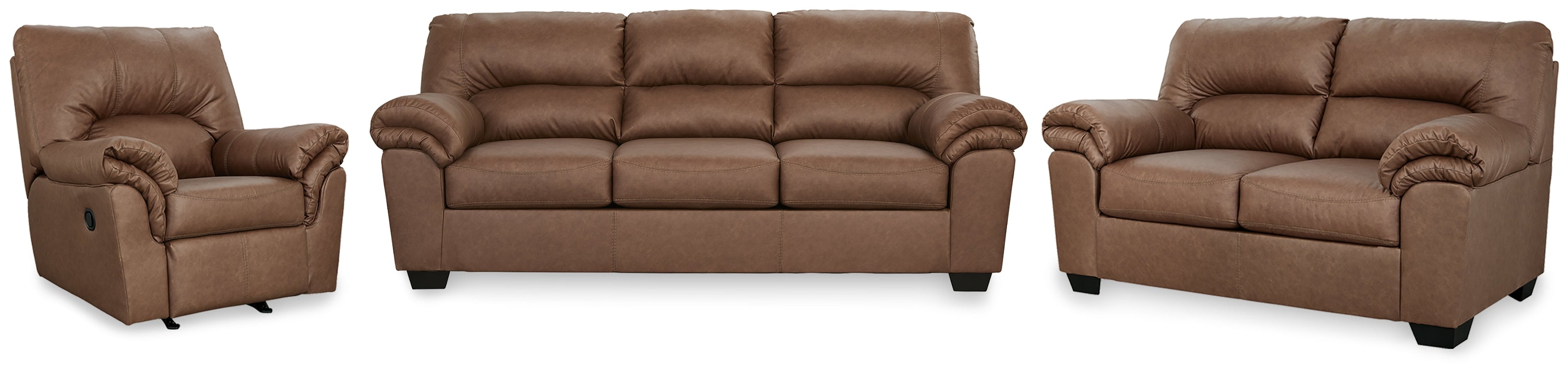 WillowBend Caramel Sofa, Loveseat and Recliner