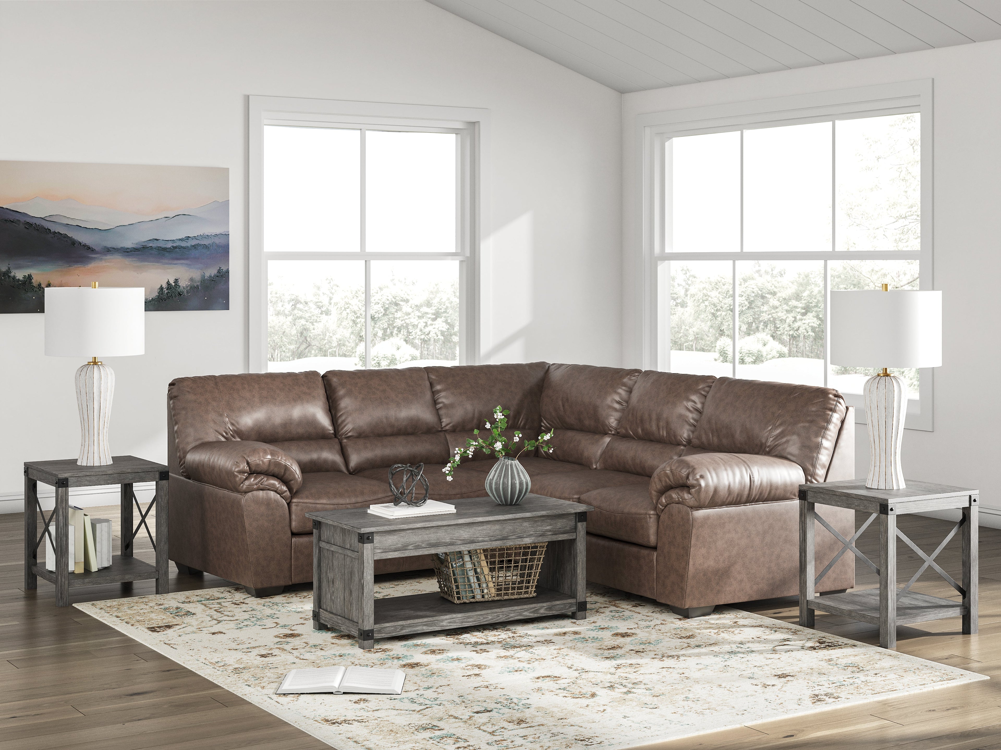 WillowBend Umber 2-Piece L Shaped Sectional