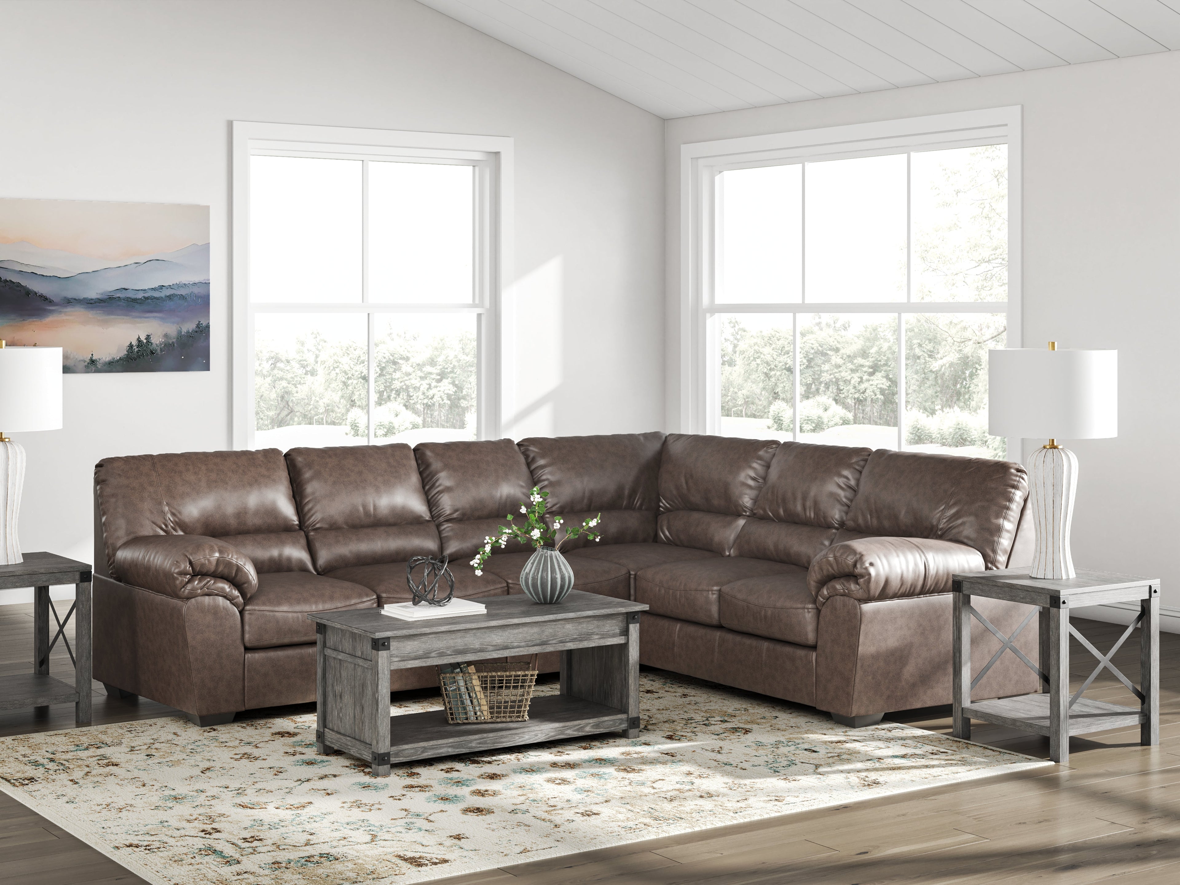 WillowBend Umber 3-Piece L Shaped Sectional