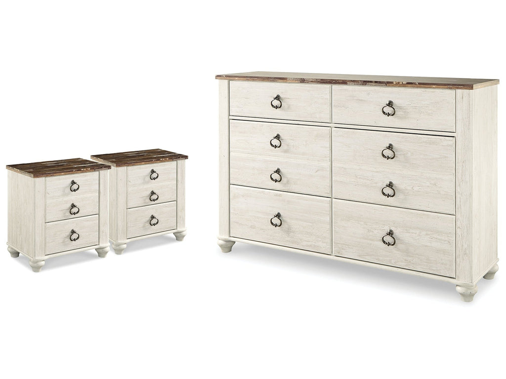 Willowton Dresser & 2 Nightstands