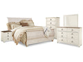 Willowton King Sleigh Bed & Dresser & Mirror & Chest & Nightstand