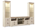 Willowton Whitewash 3-Piece Entertainment Center