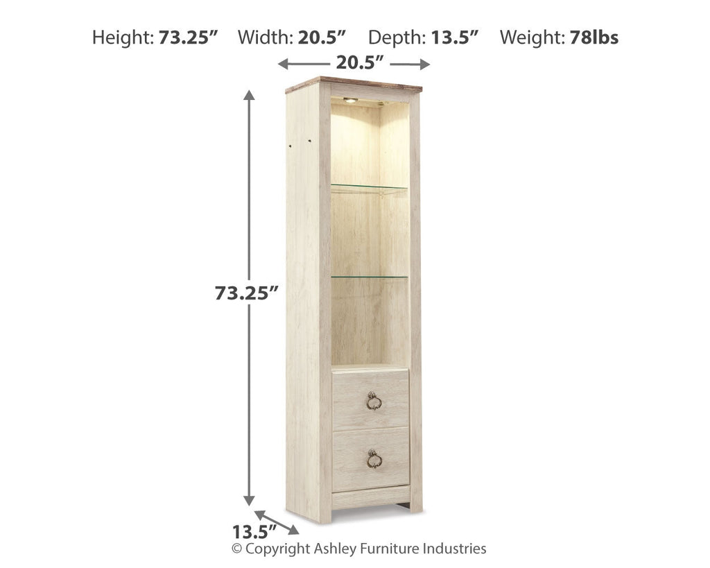 Willowton Whitewash 3-Piece Entertainment Center