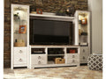 Willowton Whitewash 4-Piece Entertainment Center