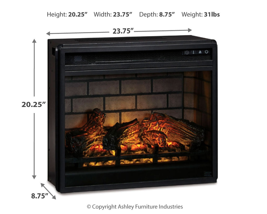 Willowton Whitewash 4-Piece Entertainment Center w/Electric Fireplace