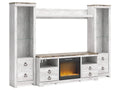 Willowton Whitewash 4 Pc Entertainment Center