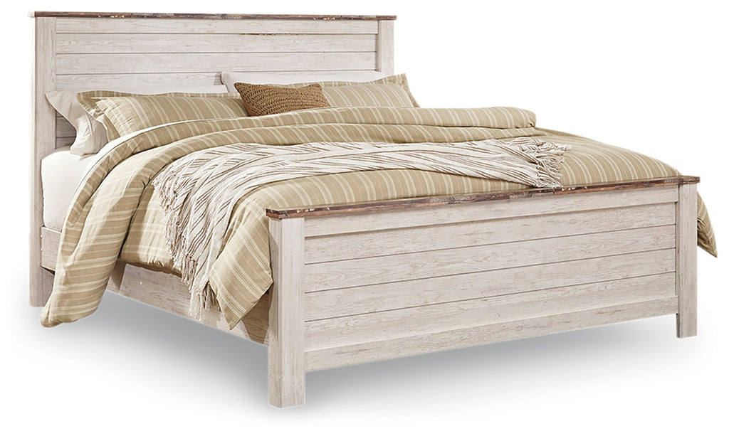 Willowton Whitewash California King Panel Bed