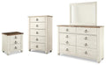 Willowton Whitewash Dresser, Mirror, Chest and Nightstand