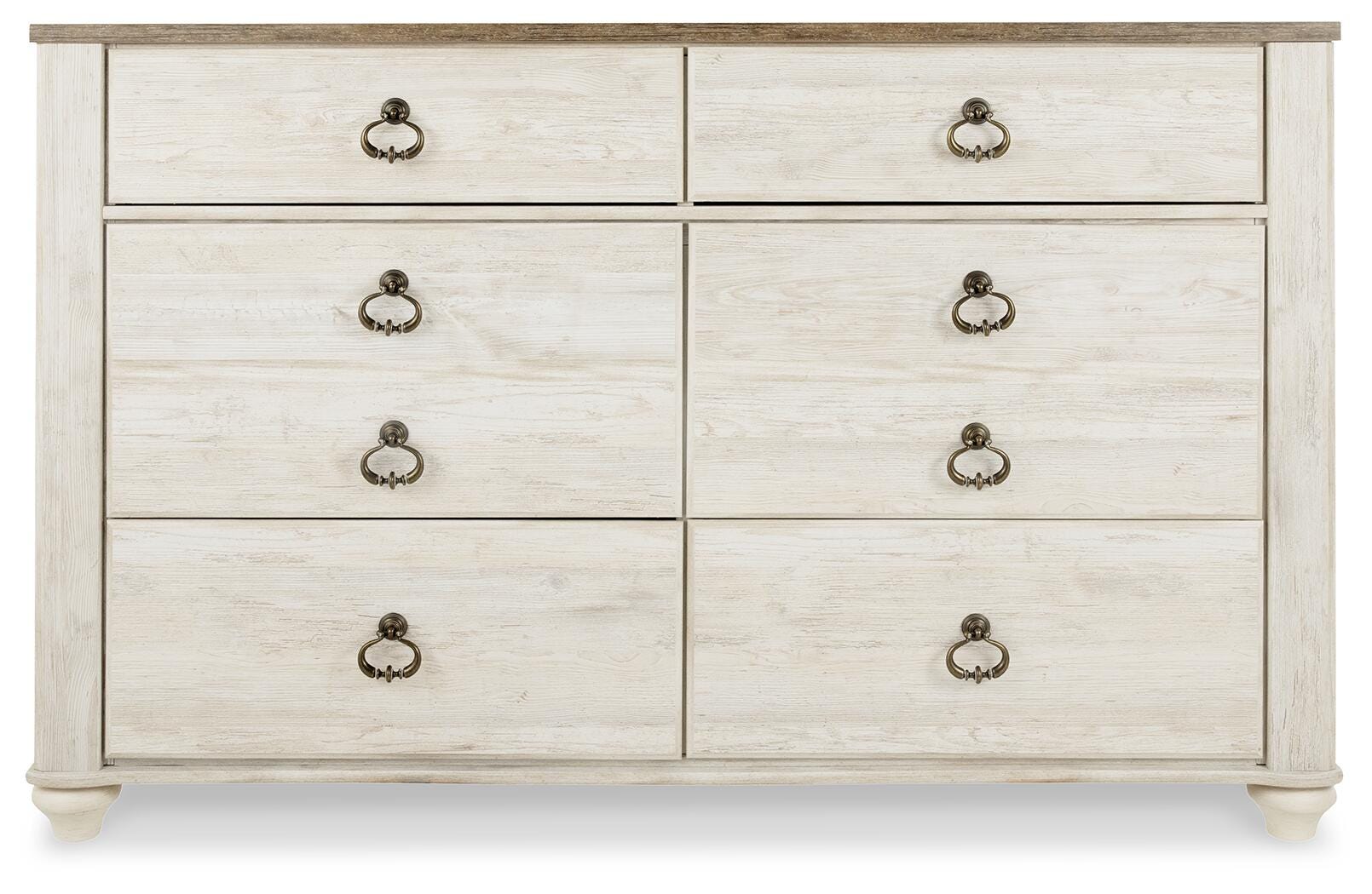 Willowton Whitewash Full Panel Bed, Dresser, Chest and Nightstand