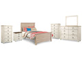 Willowton Whitewash Full Panel Bedroom Set