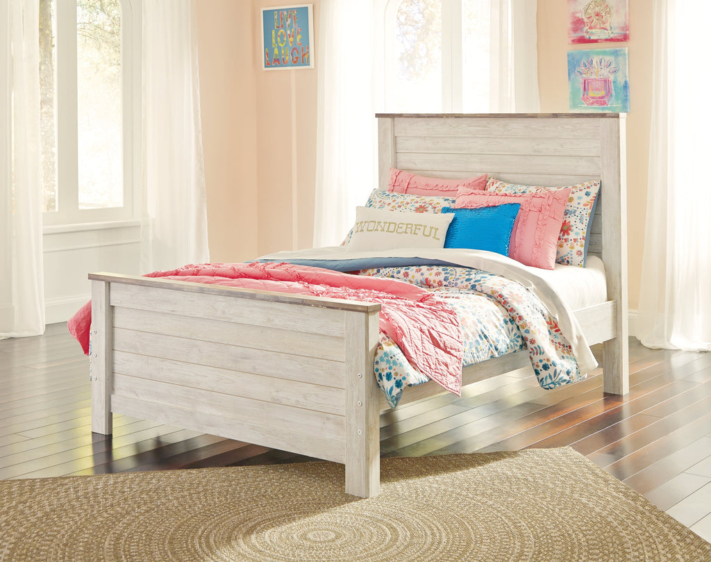 Willowton Whitewash Full Panel Bedroom Set