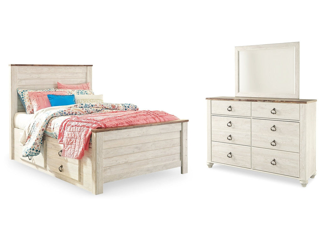 Willowton Whitewash Full Panel Bedroom Set