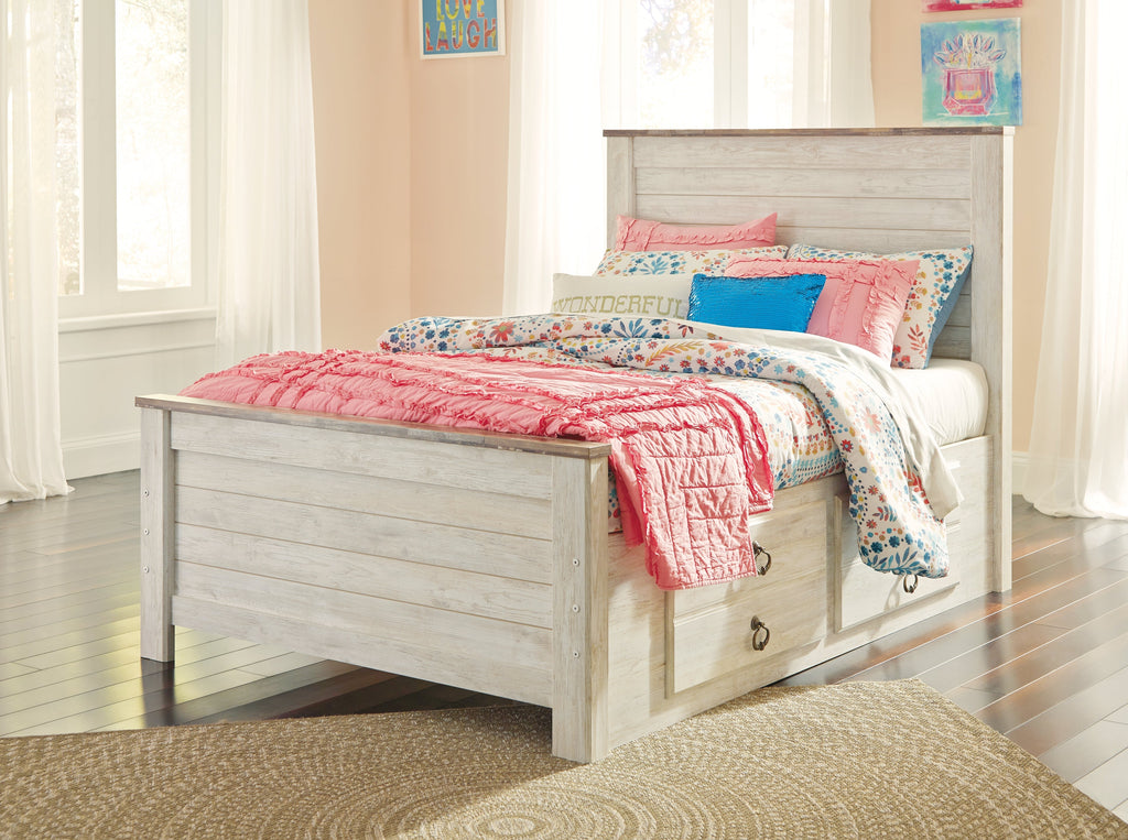 Willowton Whitewash Full Panel Bedroom Set