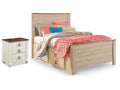 Willowton Whitewash Full Panel Bedroom Set with Storage and Nightstand
