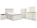 Willowton Whitewash Full Panel Bedroom Set